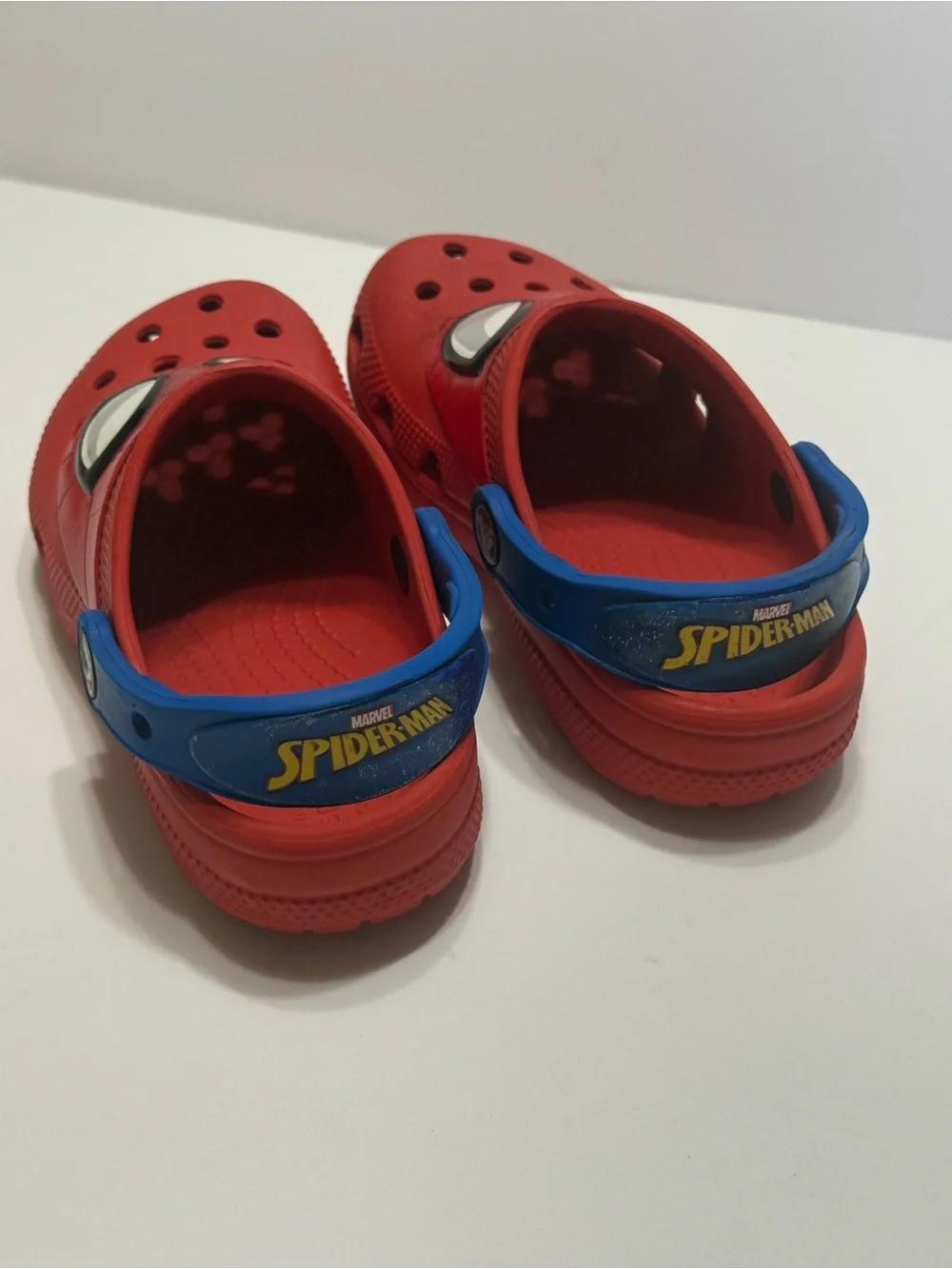 Crocs Red Spider Man Clogs with Blue Strap children’s Sz 13 C
